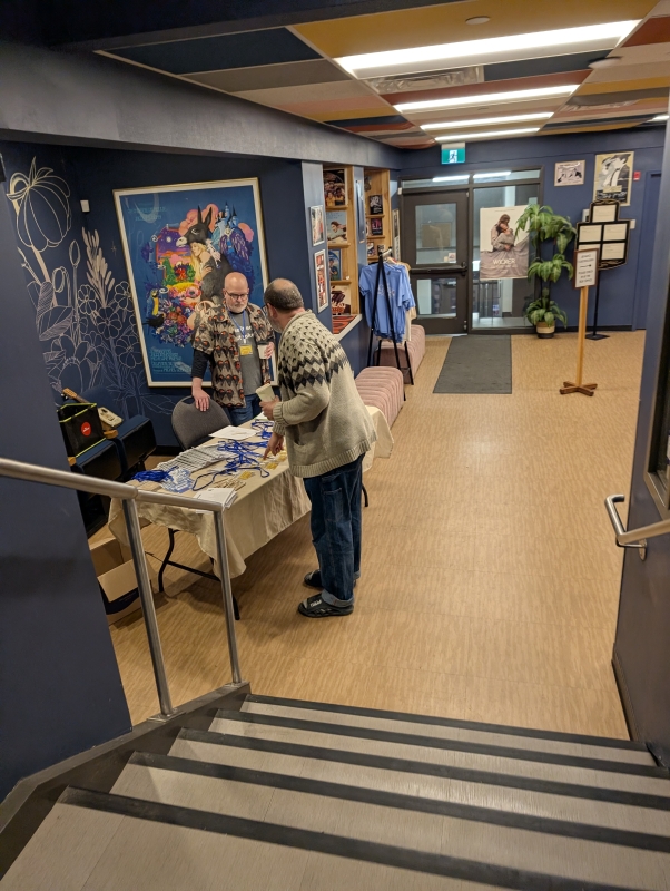 The registration table from the hallway